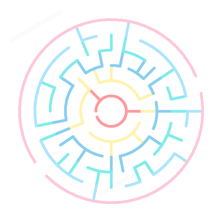 Free printable easy maze — circular design