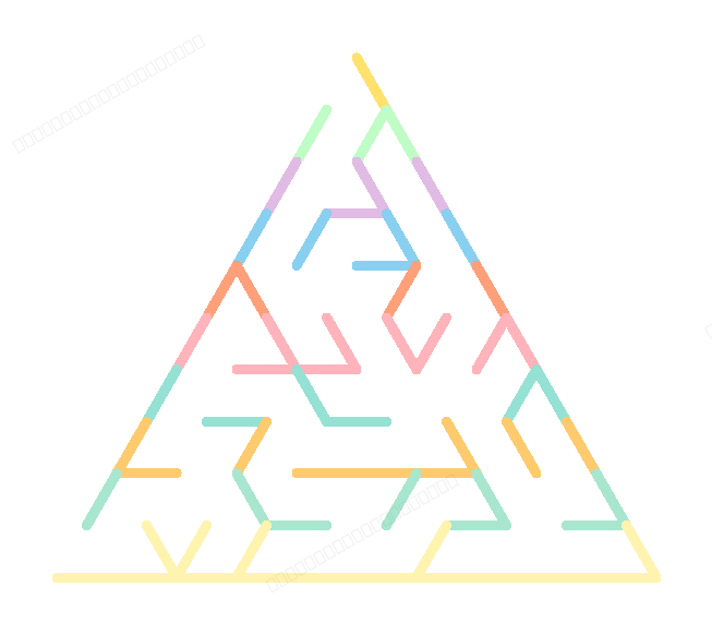 Free printable easy maze — triangular design