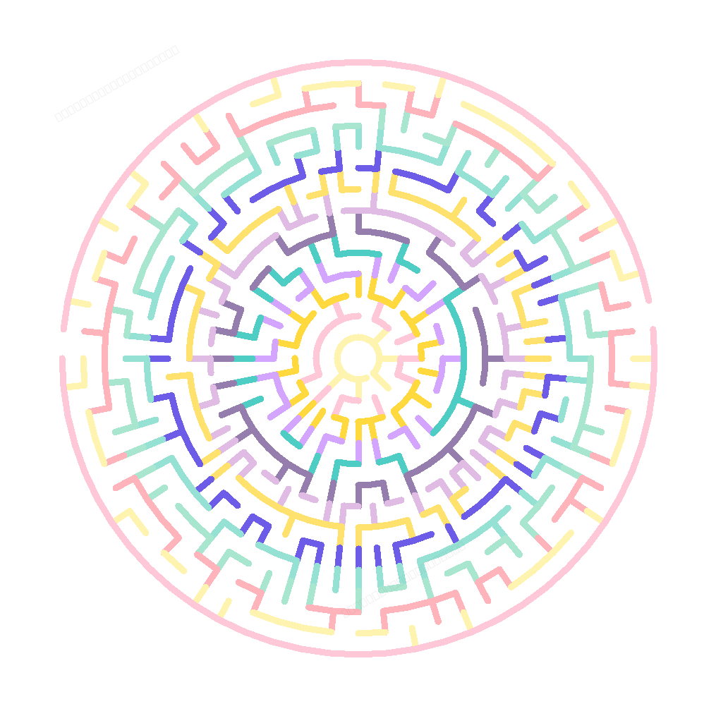 Free printable hard maze — circular design