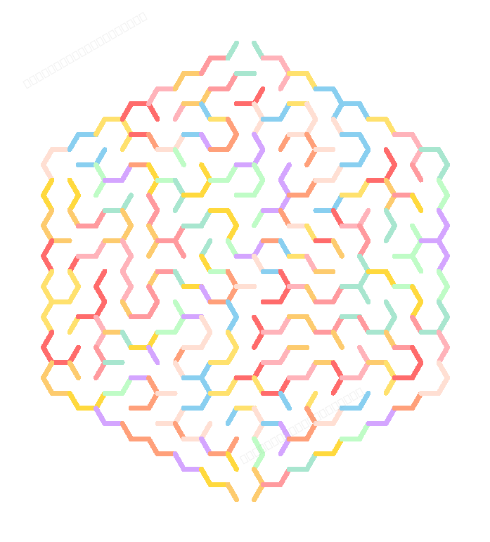 Free printable hard maze — hexagonal design