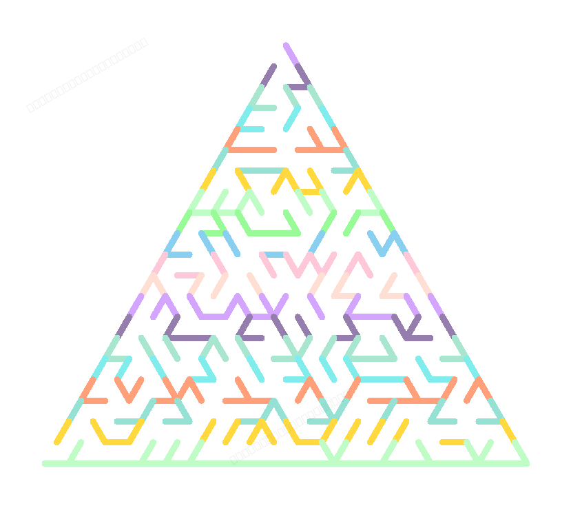 Free printable hard maze — triangular design