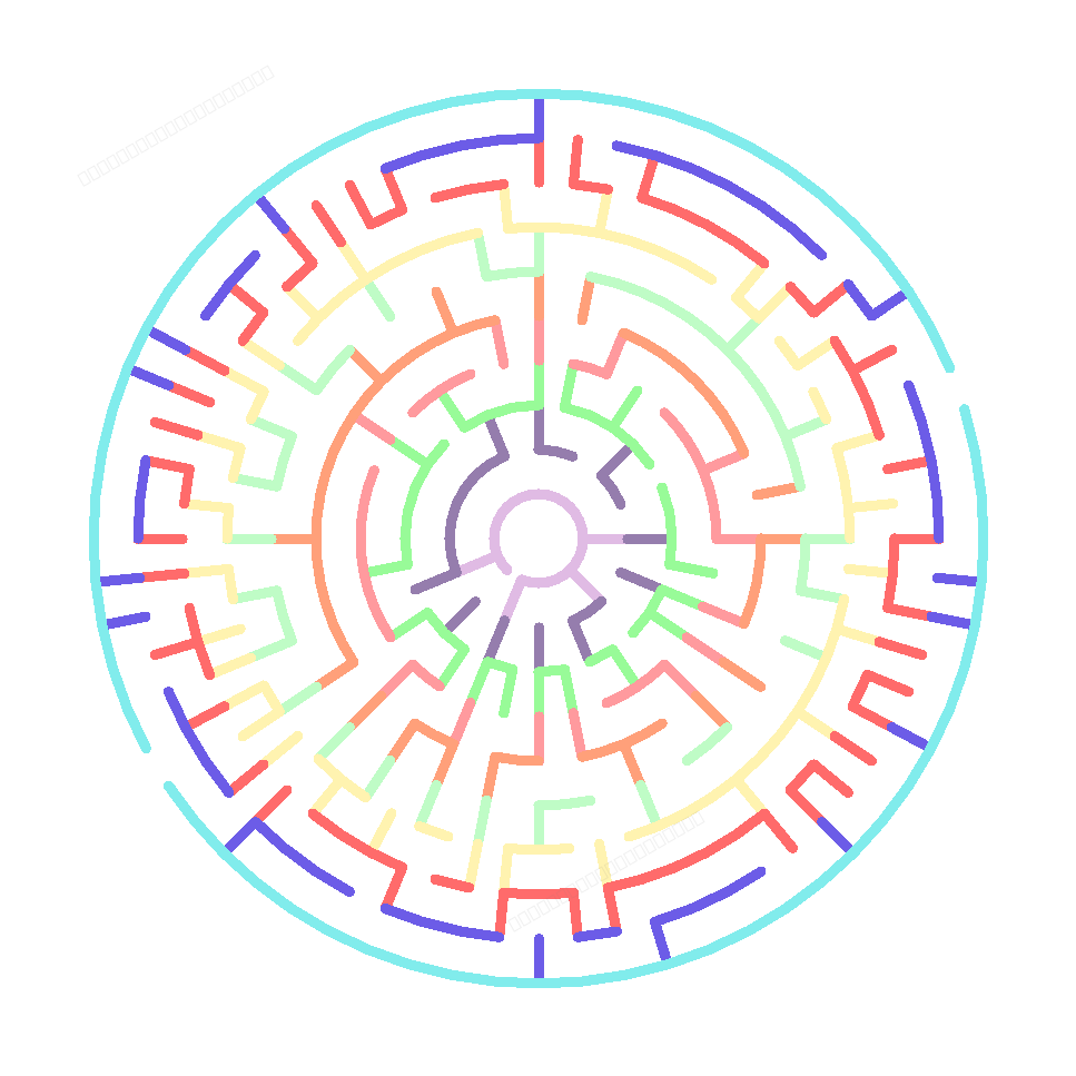 Free printable medium maze — circular design
