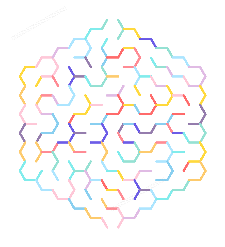 Free printable medium maze — hexagonal design
